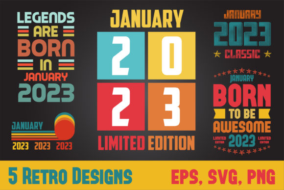 Download 5 Retro Designs - January 2023 - Retro designs Collection