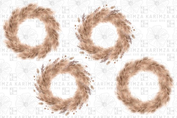 Download Pampas Grass WREATH Clipart PNG - Premium Bundle